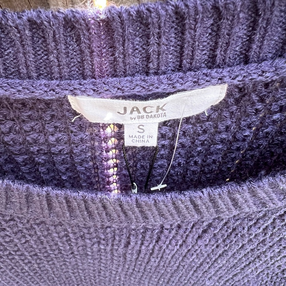 👗Jack by BB Dakota Women's Deep Blue Crew Neck Sweater - Picture 3 of 8
